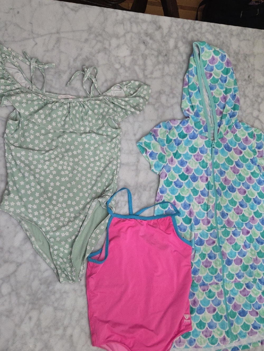 Girl's Size 10/12 Summer Swim Bundle Featuring Summer Sky, TYR, Wonder Nation